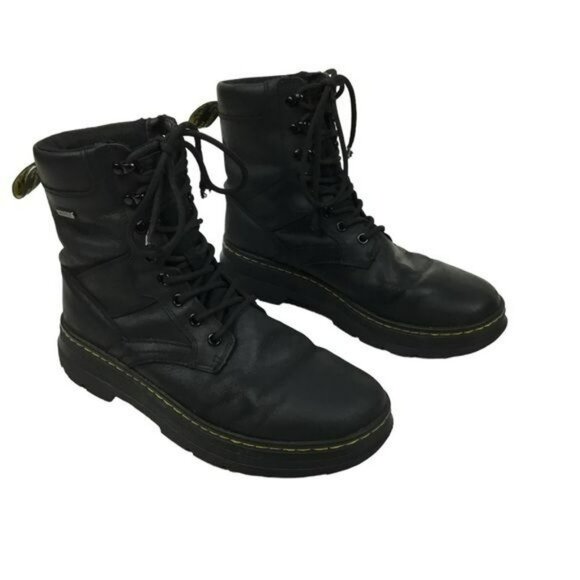 Dr. Martens AirWair Black Leather Combat Boots Lace-Up Size 9 Mens Durable Sole - Picture 7 of 14